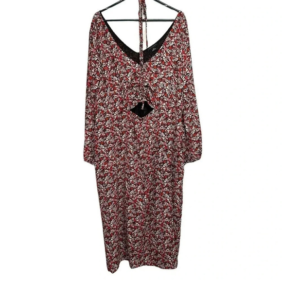 Sanctuary NWT’s Floral print chiffon  Halter neck kidi dress. Size 18W - Picture 1 of 10